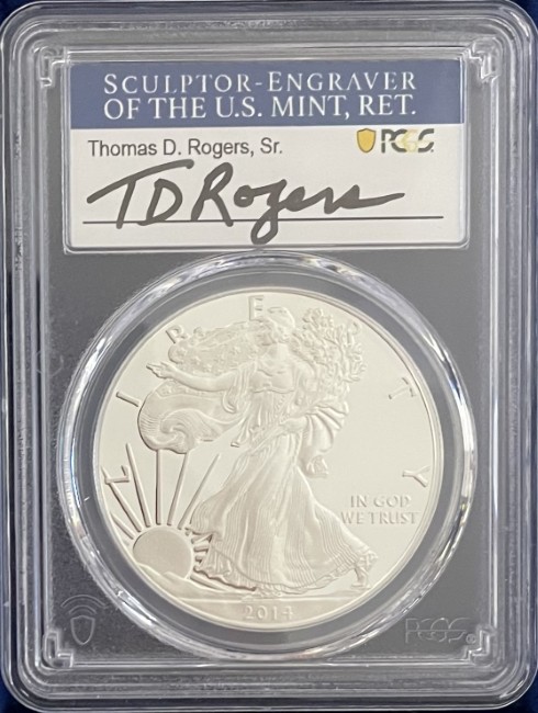 お値下げしました！　1ドルイーグル　自由の女神1／２ドル トーマス・D・ロジャーズ サイン入り】アメリカ 1ドル シルバー