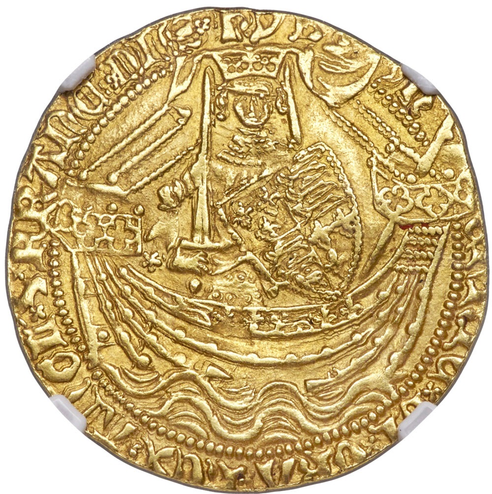 グレートブリテン・ヘンリー5世 ゴールド ノーブル ND (1413-1422) AU58 NGC