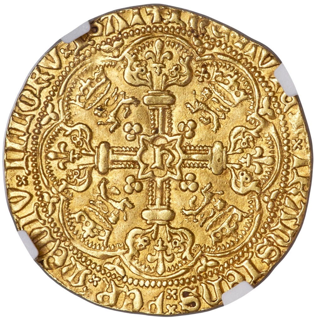 グレートブリテン・ヘンリー5世 ゴールド ノーブル ND (1413-1422) AU58 NGC