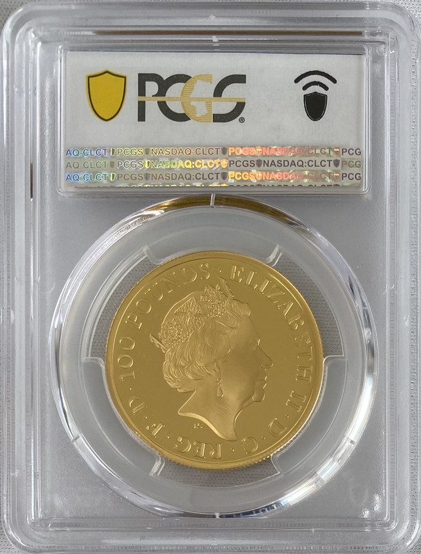 【動画あり】グレートブリテン2021年クイーンズビースト リッチモンドのホワイトグレーハウンド 100ポンド金貨PCGS-PR70DCAM