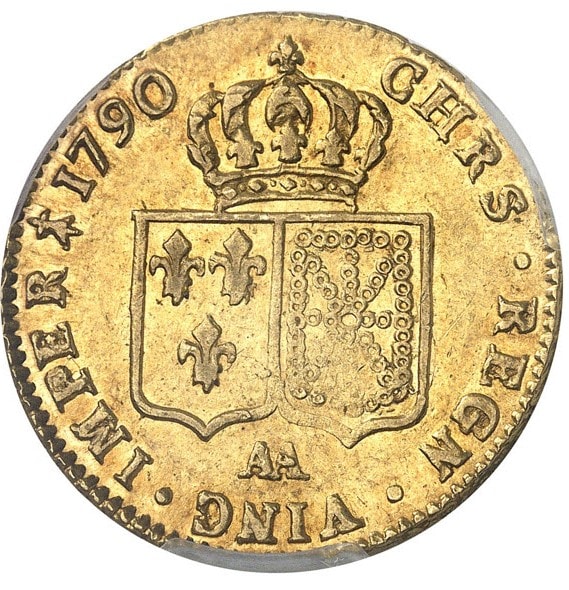 動画あり】【レア度3-R3】フランス 1790-AA年 ルイ16世 2