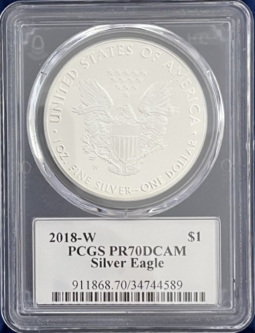 【トーマス・D・ロジャーズ サイン入り】アメリカ 1ドル シルバーイーグル銀貨 2018-W年 PCGS-PR70 DCAM