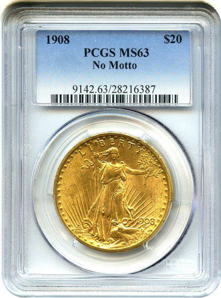 アンティークコイン アメリカ 20ドル金貨セントゴーデンズ 1908 ＄20