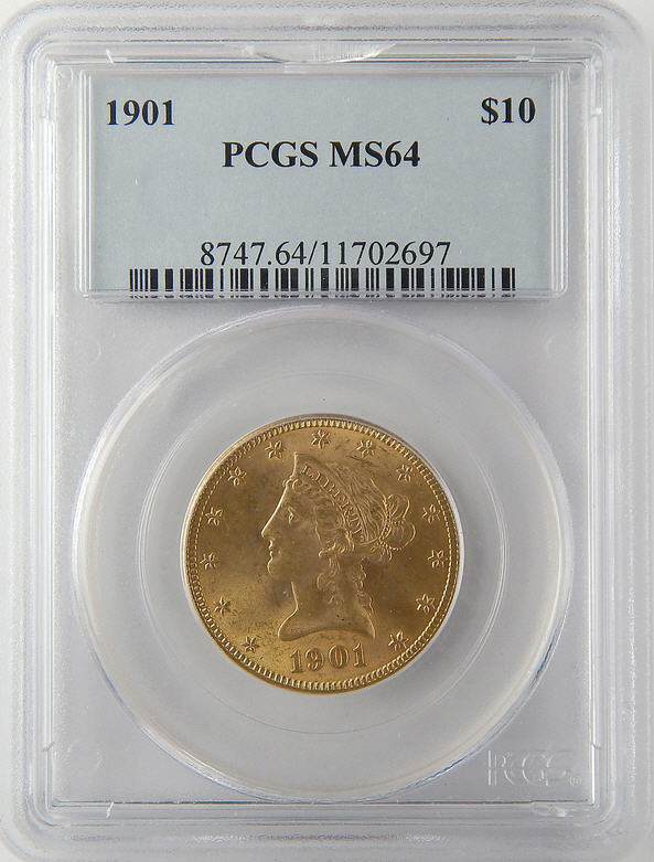 アンティークコイン アメリカ 10ドル金貨リバティヘッド 1901