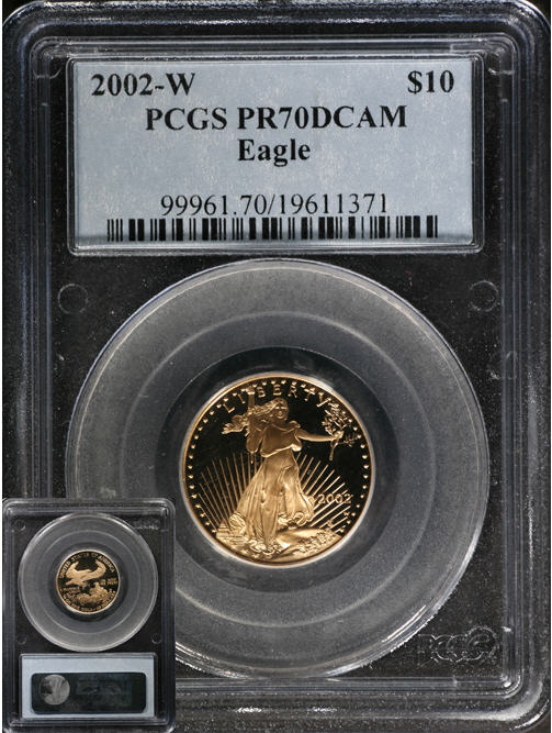 PCGS最高鑑定 アメリカ イーグル金貨 1/10オンス PR 70 DCAM