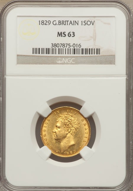 初年発行 1821年 ジョージ4世 ソブリン 金貨 イギリス NGC MS61 初年発行 1821年 ジョージ4世 ソブリン 金貨 イギリス NGC MS61