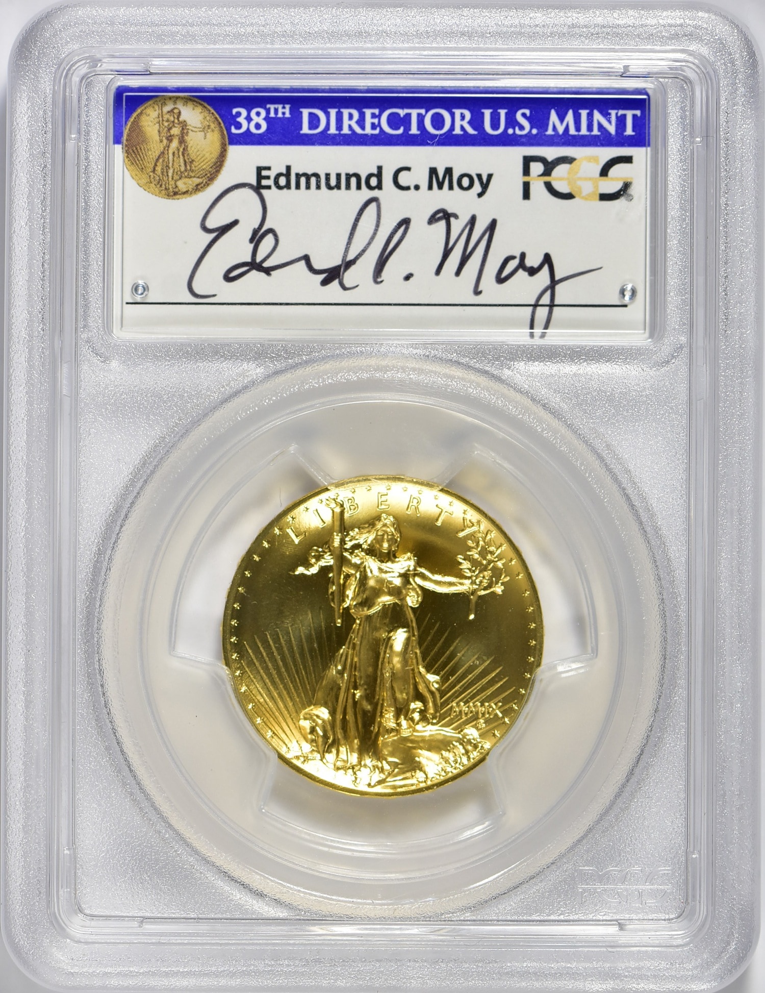 2009ウルトラハイリリーフ金貨 PCGS-MS70 Edmund C. Moyサイン入り