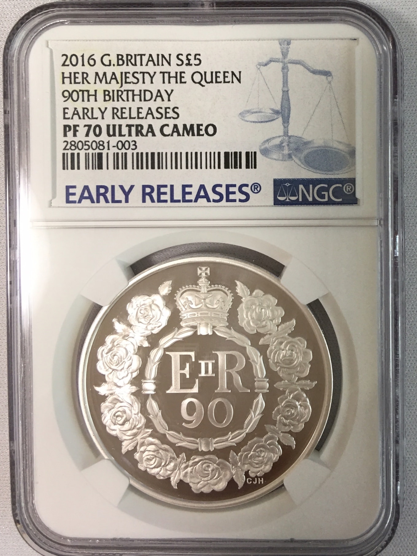 2016年 5ポンド ハー マジェスティー クイーン 90th Birthday NGC PF70 UCAM アーリーリリース