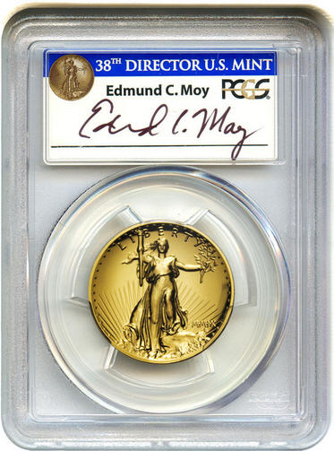 2009ウルトラハイリリーフ金貨 PCGS-MS70 PL(プルーフライク)未使用 Edmund C. Moyサイン入り 売切れ