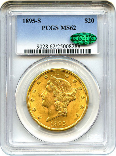 アンティークコイン アメリカ 20ドル金貨リバティヘッド 1895-S ＄20