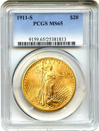 アンティークコイン アメリカ 20ドル金貨セントゴーデンズ 1911