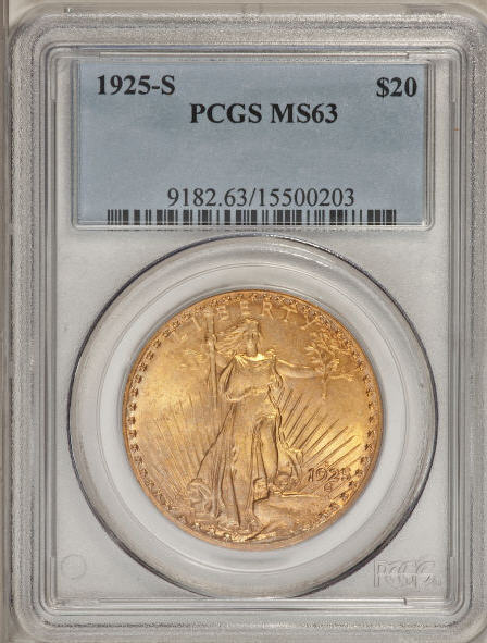 アンティークコイン アメリカ 20ドル金貨セントゴーデンズ1925-S