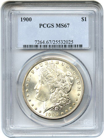 アンティークコイン アメリカ 1ドル モルガン銀貨 1900 ＄1 PCGS MS67 ...