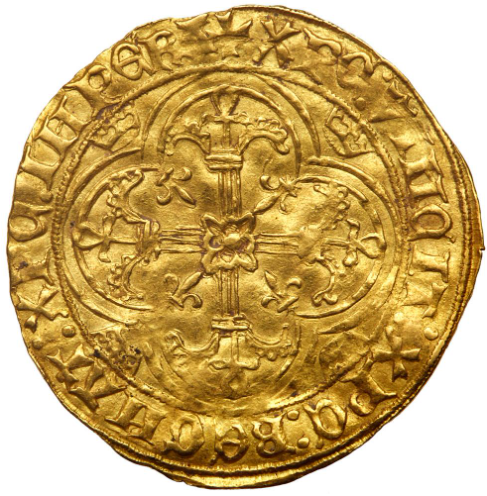 フランス 1422-61年 シャルル7世 1ロイヤル・ドール金貨 PCGS-AU53