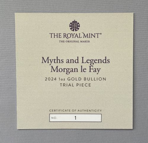 予約商品【トライアル・ピース】NGC鑑定 モダンコイン 2024年 グレートブリテン 神話と伝説シリーズ モルガン・ル・フェイ 1オンス 100ポンド ブリオン金貨 箱付き