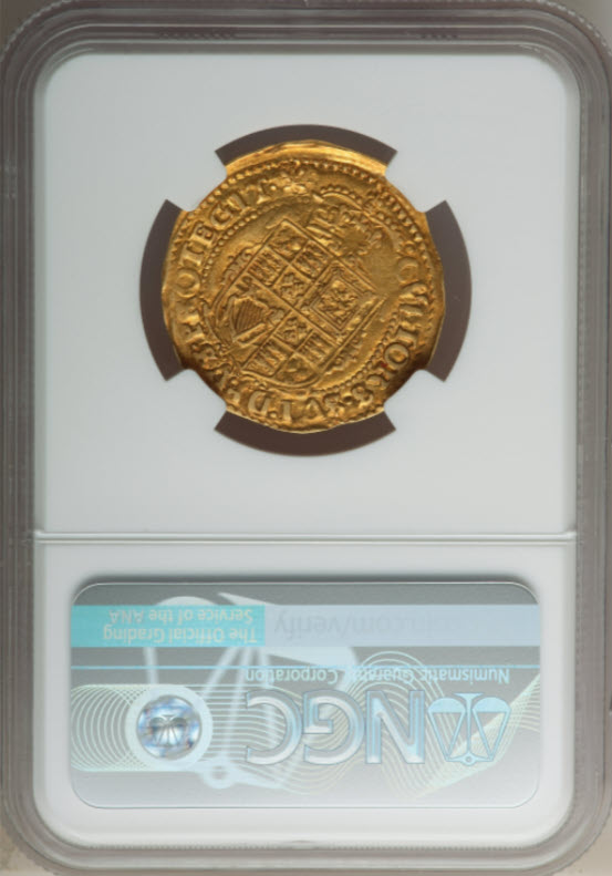 グレートブリテン 1627-28年 チャールズ1世 ダブルクラウン金貨 NGC-AU55