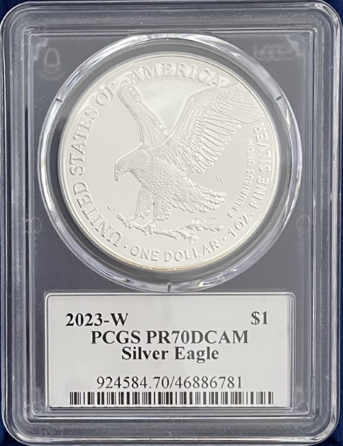【トーマス・D・ロジャーズ サイン入り】アメリカ 1ドル シルバーイーグル銀貨 2023-W年 PCGS-PR70 DCAM