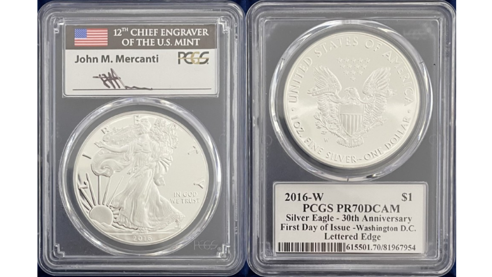 最高鑑定・初版】2023 アメリカ イーグル銀貨 PF70 メルカンティサイン