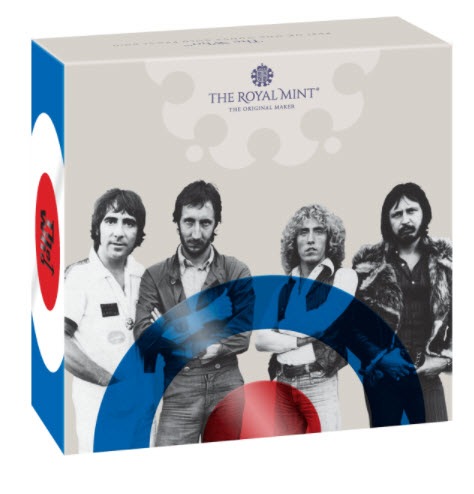 グレートブリテン2021年音楽の伝説シリーズ・ザ・フー1オンス100ポンドプルーフ金貨箱付き5-6