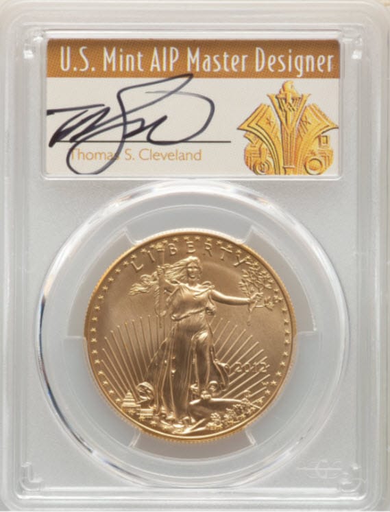 【動画あり】アメリカ50ドル金貨 ゴールドイーグル2012年Wバーニッシュ $50PCGS-SP70-クリーブランドサイン入り28164993