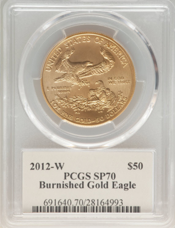【動画あり】アメリカ50ドル金貨 ゴールドイーグル2012年Wバーニッシュ $50PCGS-SP70-クリーブランドサイン入り28164993