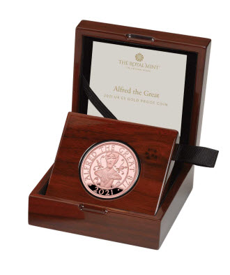 グレートブリテン 2021年 アルフレッド大王 5ポンドプルーフ金貨 箱