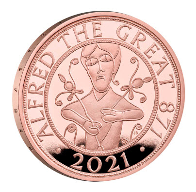 グレートブリテン 2021年 アルフレッド大王 5ポンドプルーフ金貨 箱