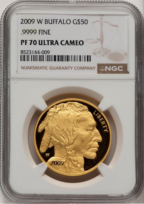 アメリカ 2009年 50ドル バッファロー 1オンス 純金地金金貨 NGC-PF70 UCAM 8523144-009