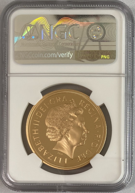 【動画あり】グレートブリテン2002年エリザベスII世5ポンド金貨NGC-PF70UCAM