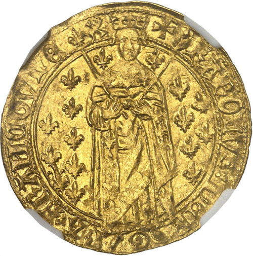 アンティークコイン 1422-61年 フランス シャルル7世 1ロイヤルドール