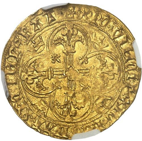 アンティークコイン 1422-61年 フランス シャルル7世 1ロイヤルドール金貨 NGC-MS63