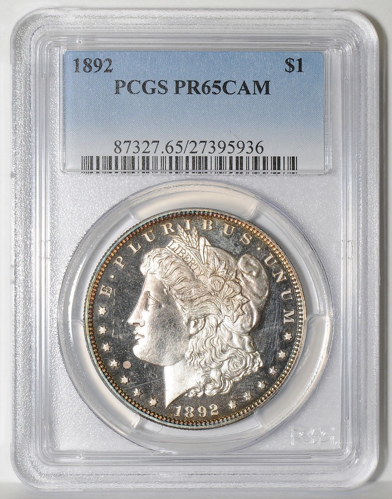 1892-CC モルガン銀貨 アンティークコイン アメリカ 1ドル モルガン銀貨1892 ＄1PCGS Proof65 CAMEO |