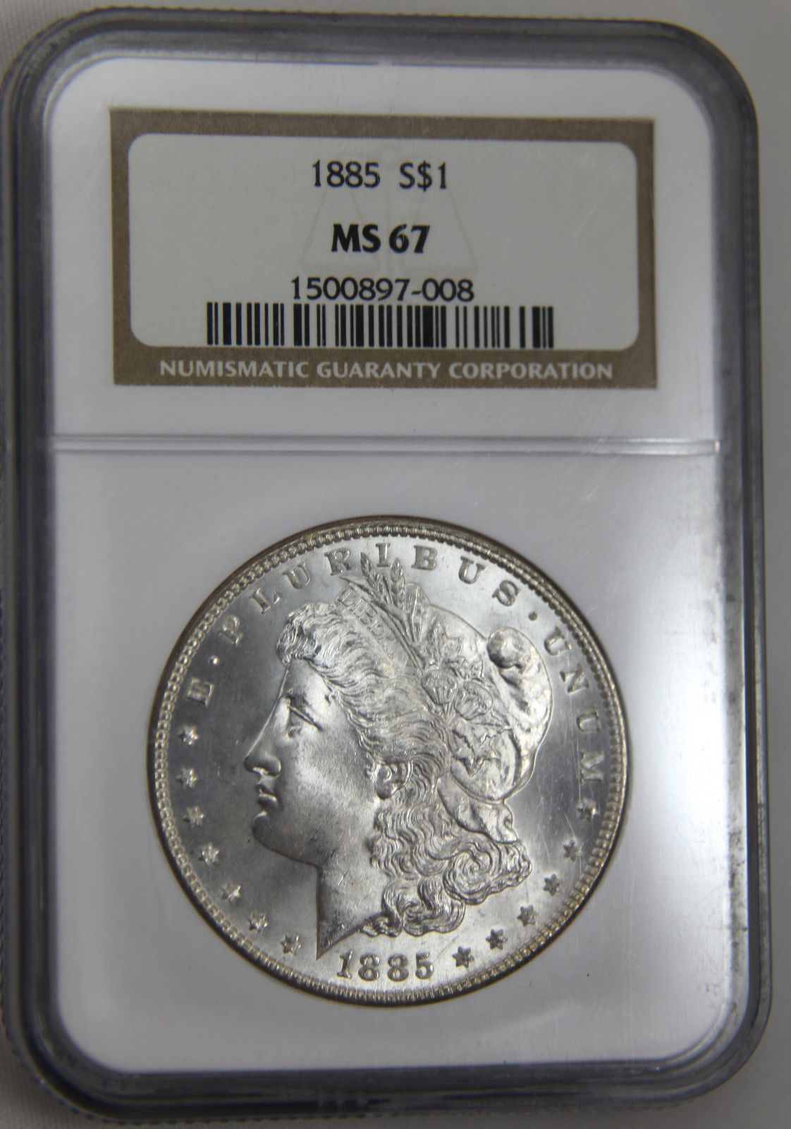 アンティークコイン アメリカ 1ドル モルガン銀貨1885 ＄1 NGC MS67