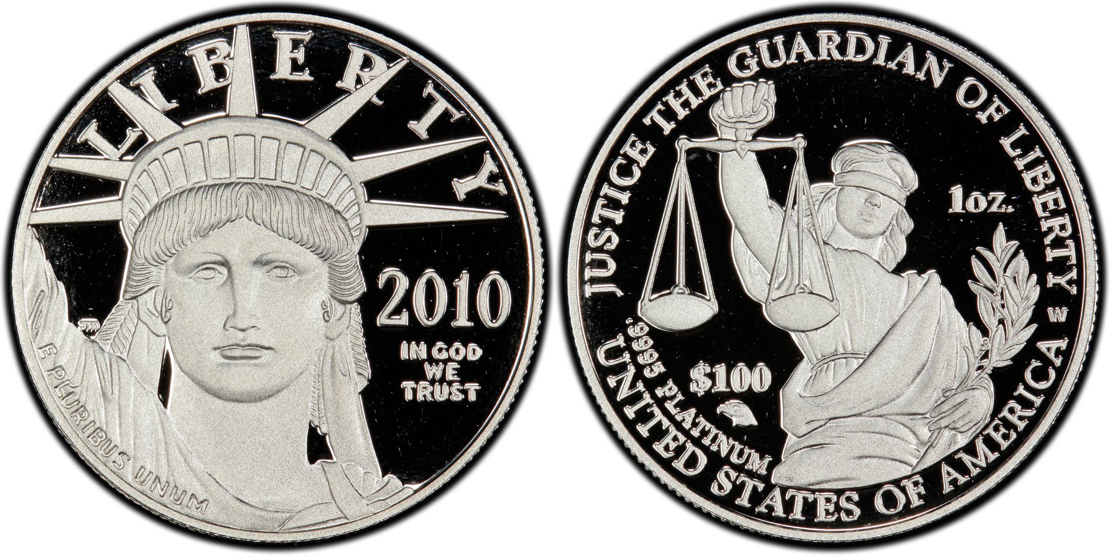 プラチナイーグル 100ドル 1オンス2010-W $100 PCGS PR70DCAM (ファーストストライク)