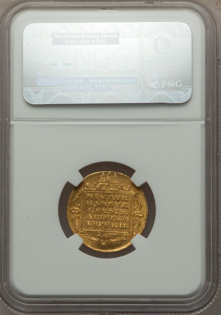 １６４２年　ドイツ　ハンブルグ　ダカット金貨　MS62 1642年ドイツハンブルグダカット金貨MS62