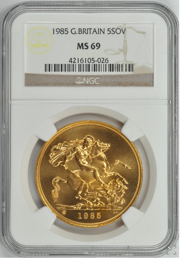 動画あり】1985グレートブリテン5ポンド金貨MS69NGC1921 | 生産国から