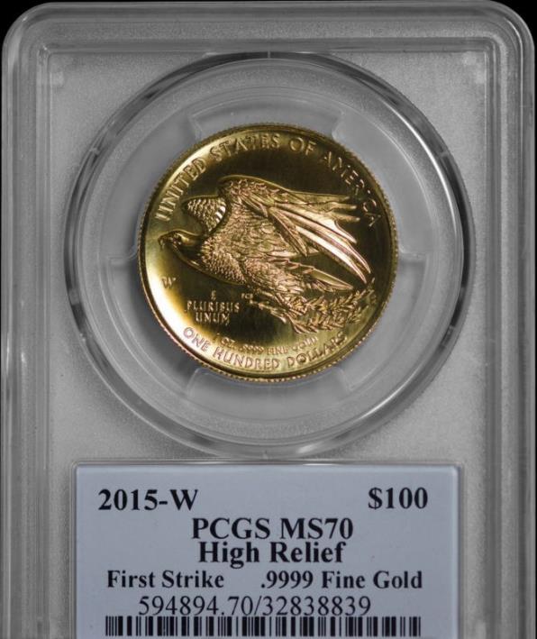 【動画あり】2015アメリカンリバティ ハイリリーフ 100ドル金貨PCGS-MS70 ファーストストライクDAVID HALLサイン入り2164