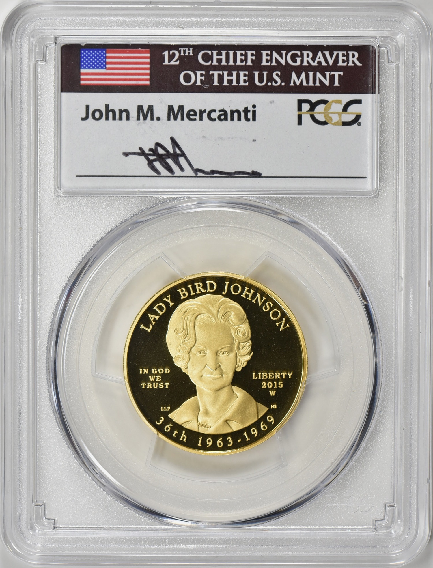 PCGS最高鑑定】2015年イーグル銀貨サイン入り