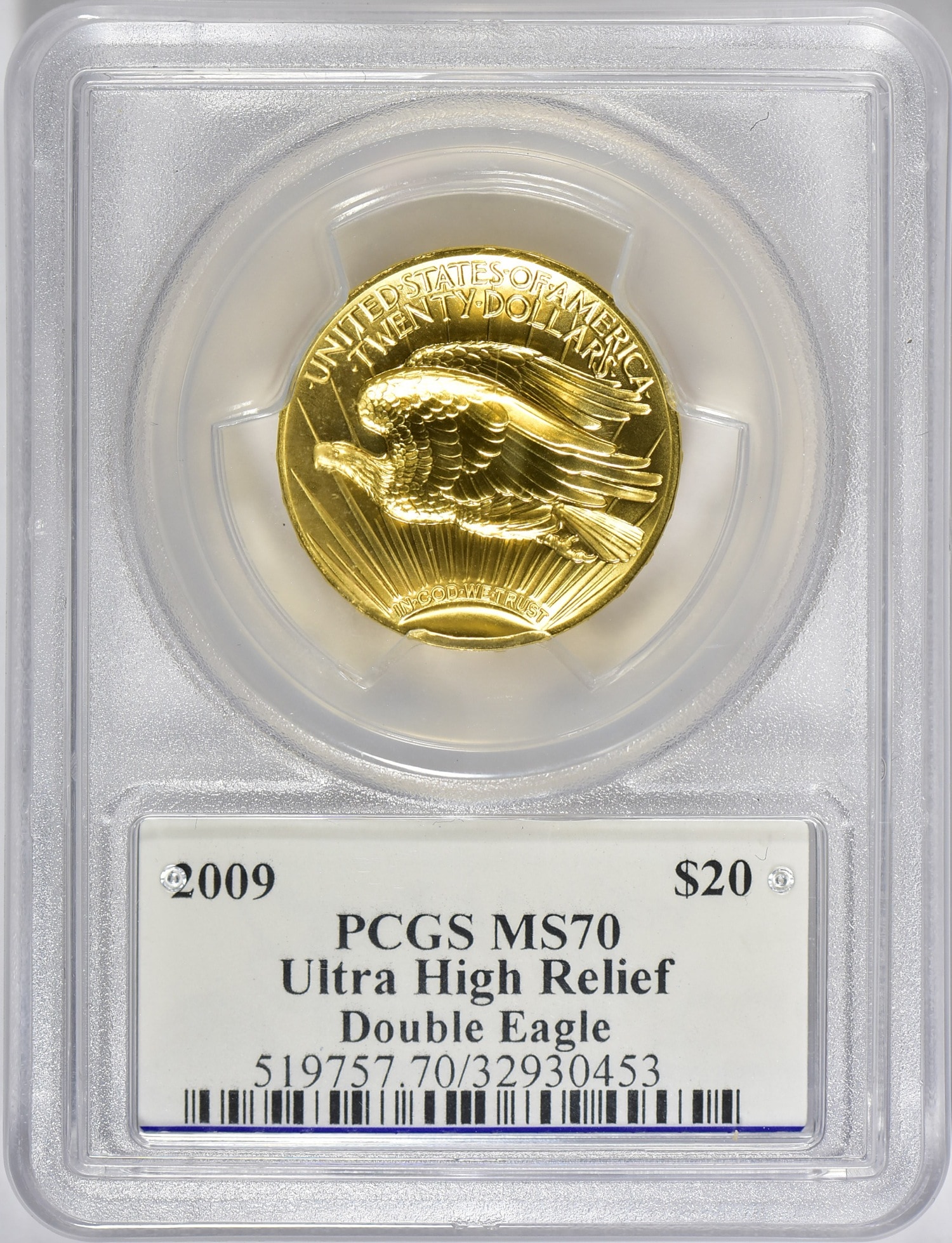 2009ウルトラハイリリーフ金貨 PCGS-MS70 Edmund C. Moyサイン入り
