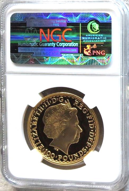 【残存7枚】1998 グレートブリテン ブリタニア100ポンド金貨 NGC PF69 UCAM