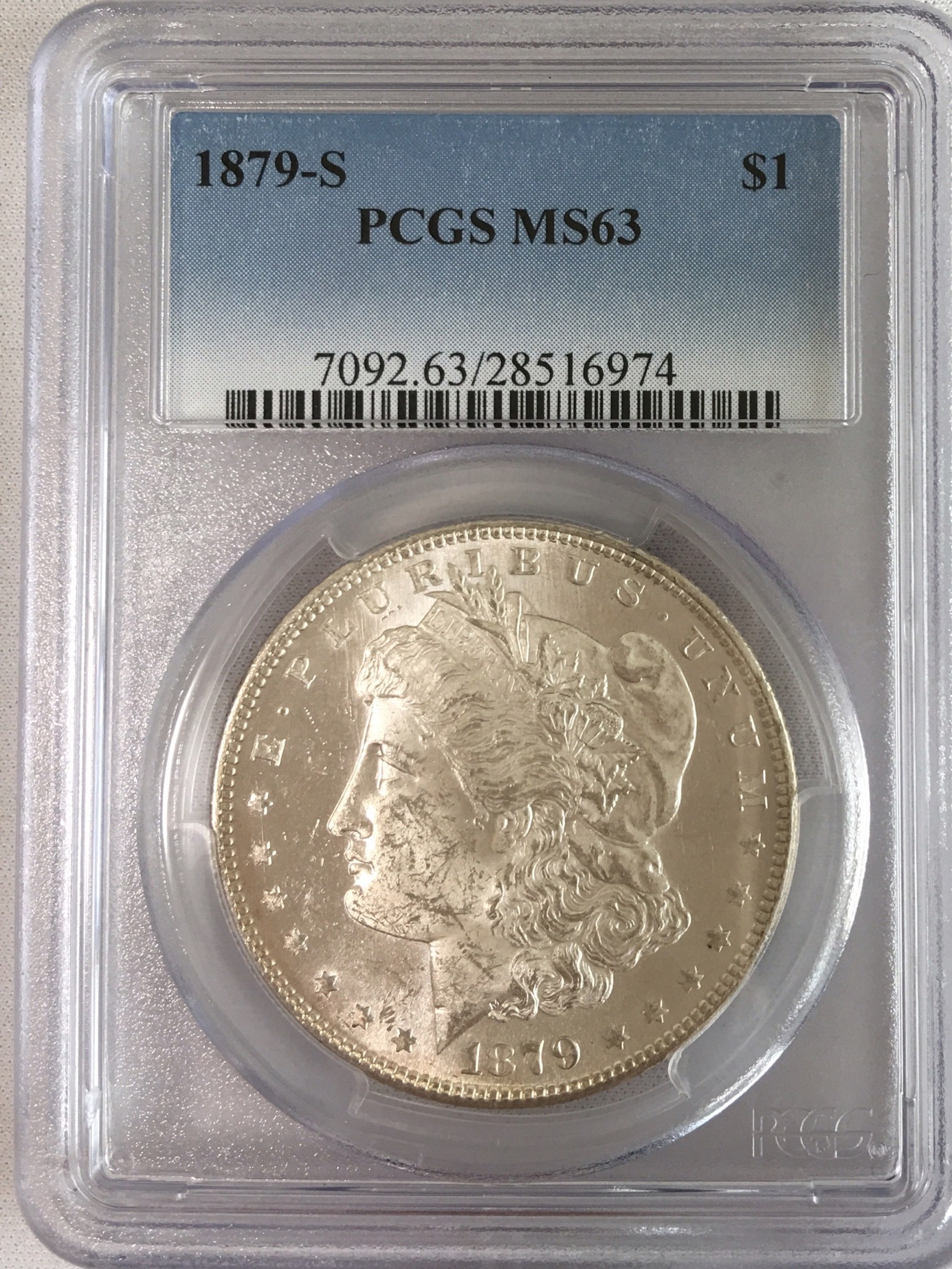 コイン投資スタートパック アンティークコイン アメリカ 1ドル モルガン銀貨1879-S ＄1 PCGS MS63＋書籍 | 【1ドル】モルガン銀貨  | | アンティークコイン金貨専門のゴールドコイン,