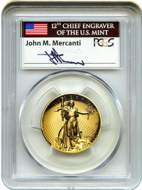 2009ウルトラハイリリーフ金貨 PCGS-MS70 PL(プルーフライク)未使用 John Mercantiサイン入り 売切れ