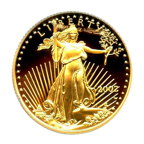 アメリカ 10ドルイーグル金貨2002-W Gold Eagle ＄10 PCGS Proof 70 