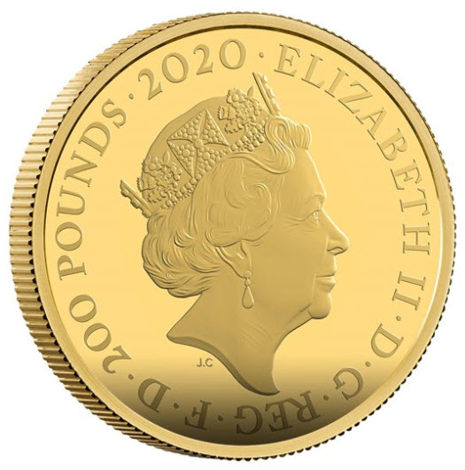 【動画あり】グレートブリテン 2020年 エリザベスII世 2オンス 200ポンドプルーフ純金金貨 ジェームズボンド2ndペイアテンション007 NGC-PF70UCAMファーストリリース