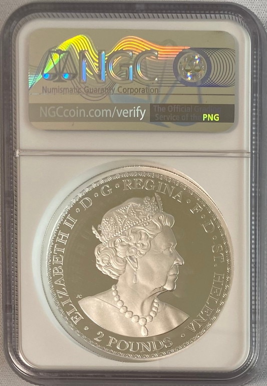 2022 プラチナジュビリー 銀貨 NGC 最高鑑定 エリザベス セント