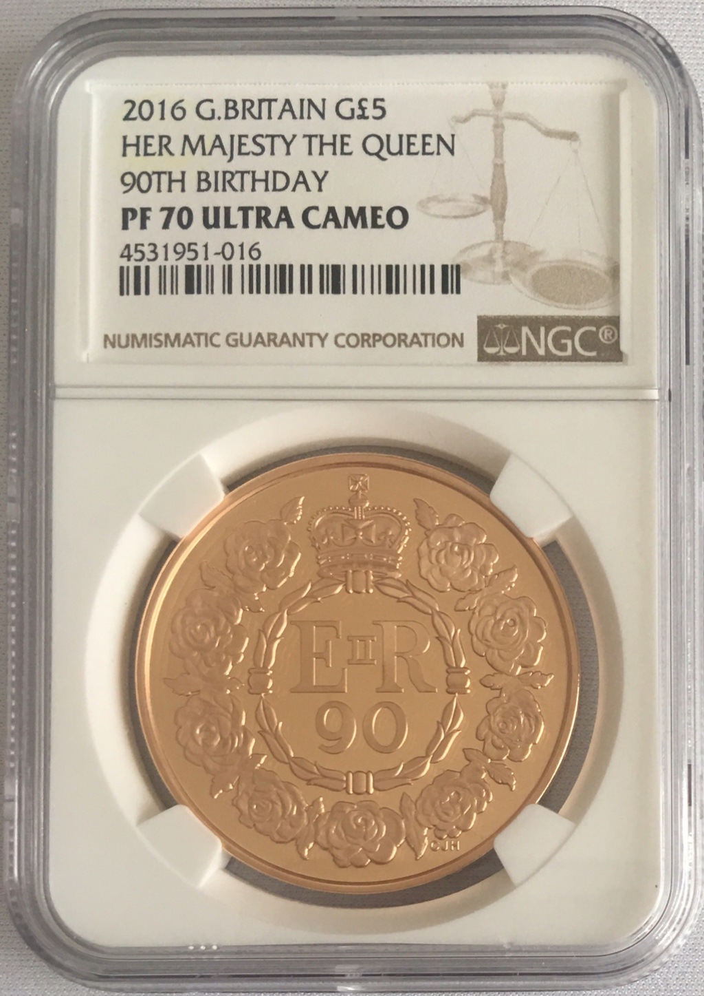 動画あり】2016年グレートブリテン エリザベス女王生誕90周年5ポンド金貨PF70UCAM NGC | イギリスモダン 金貨・銀貨 | |  アンティークコイン金貨専門のゴールドコイン,