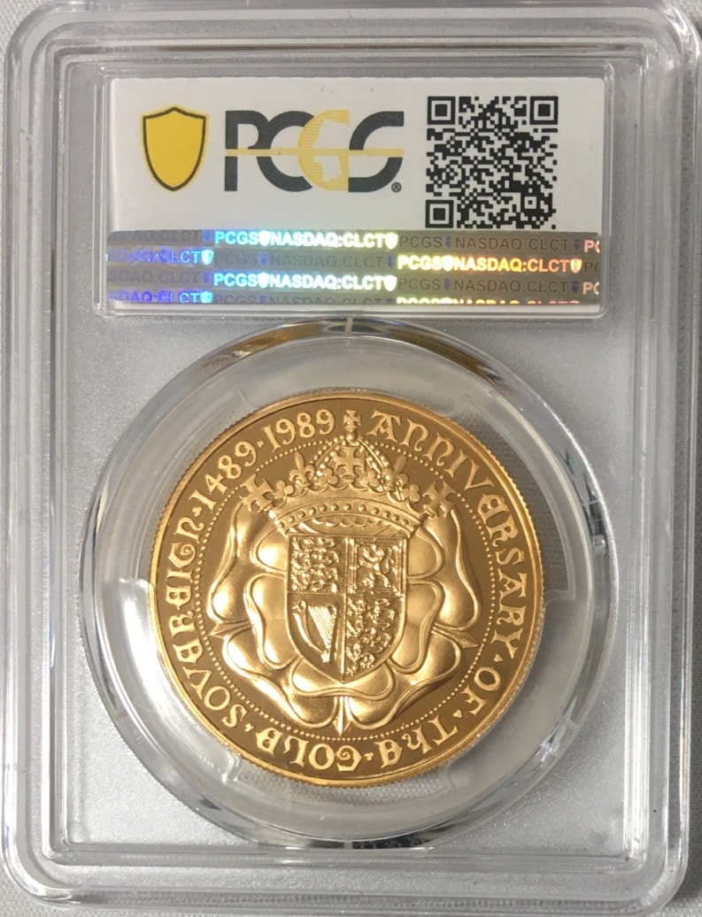 1989年イギリス ソブリン発行500周年2ソブリン PCGS PR70DCAM