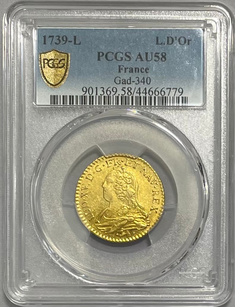レア度2-R2】フランス 1739-L年 ルイ15世 1ルイドール金貨 PCGS-AU58 | アンティークコイン 欧州  英国・フランス・ドイツその他,フランス,ルイドール金貨 | | アンティークコイン金貨専門のゴールドコイン,