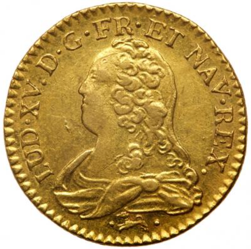 レア度2-R2】フランス 1739-L年 ルイ15世 1ルイドール金貨 PCGS-AU58