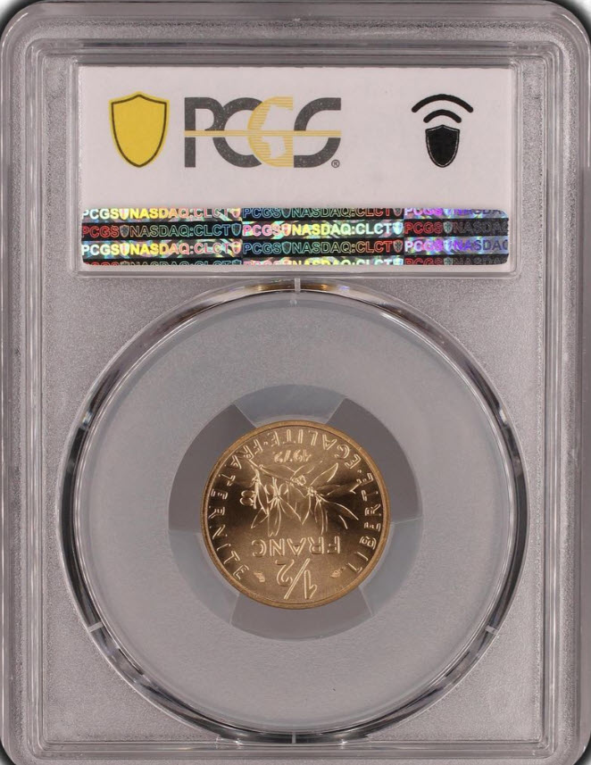 アンティークコイン フランス 1972年 1/2フランピエフォー金貨 PCGS-SP69